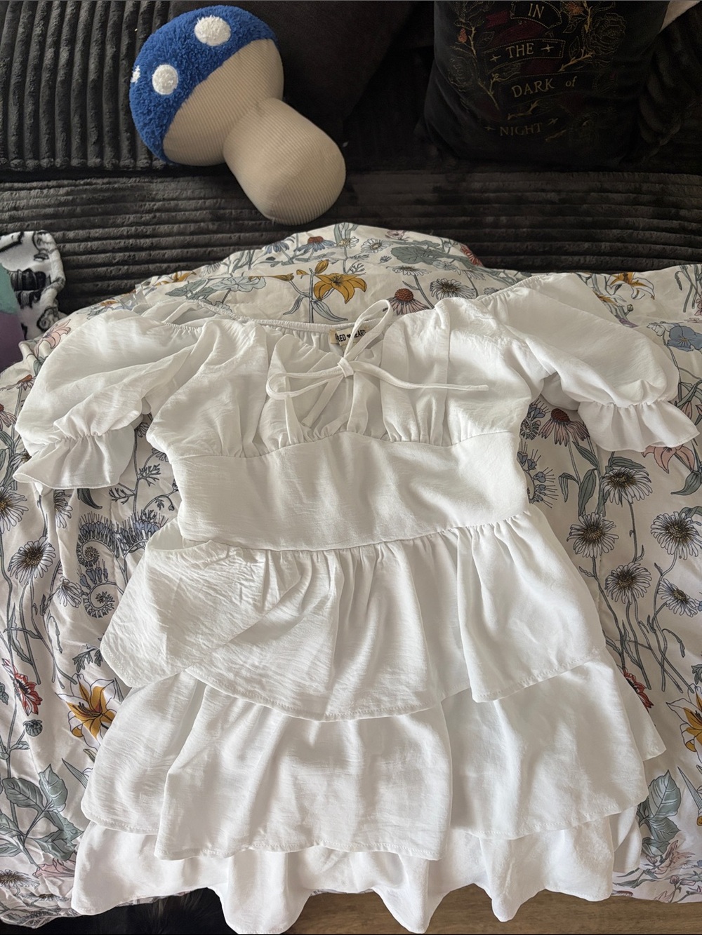 Inspired Hearts White Tiered Off-Shoulder Dress